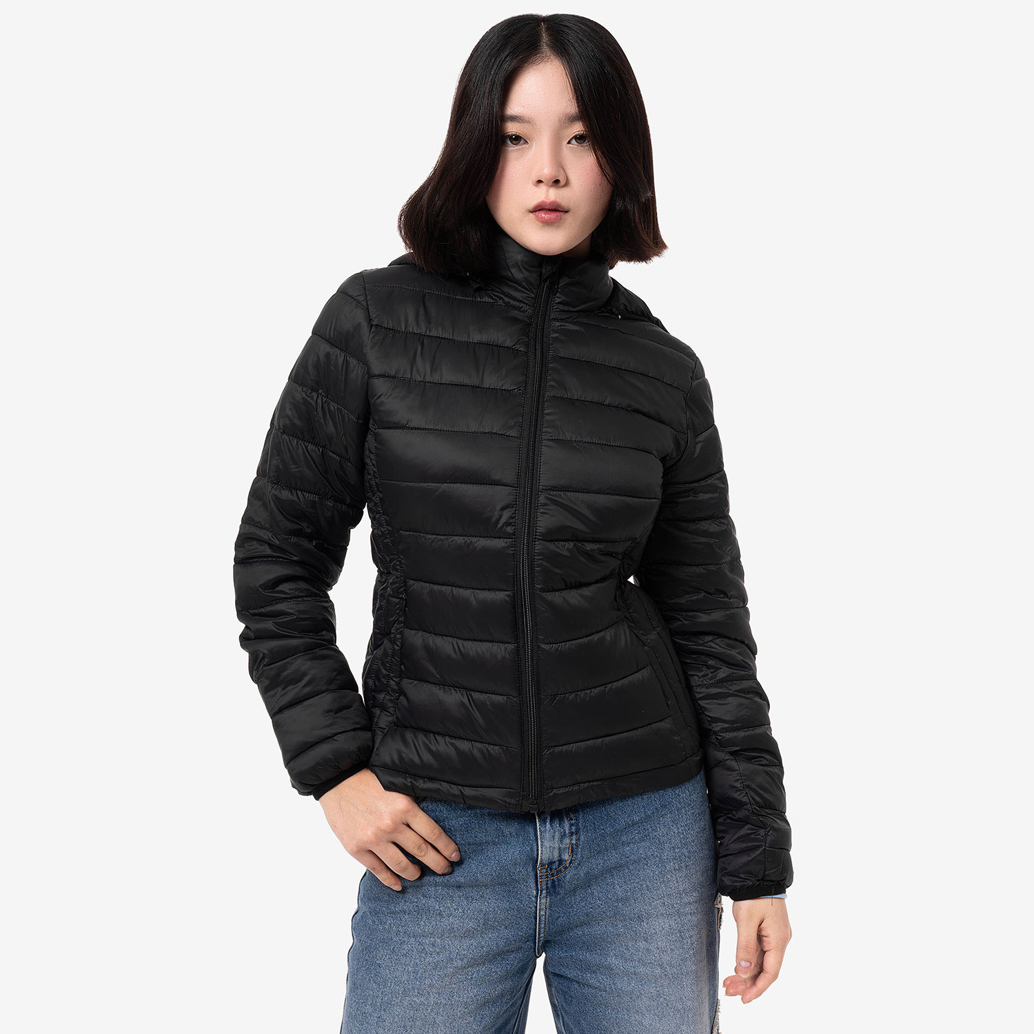 Doudoune Puffa Femme Hiver – Taille M (10-12) – Bleu – Imperméable Et Remplie De Duvet – Neuf Avec étiquette