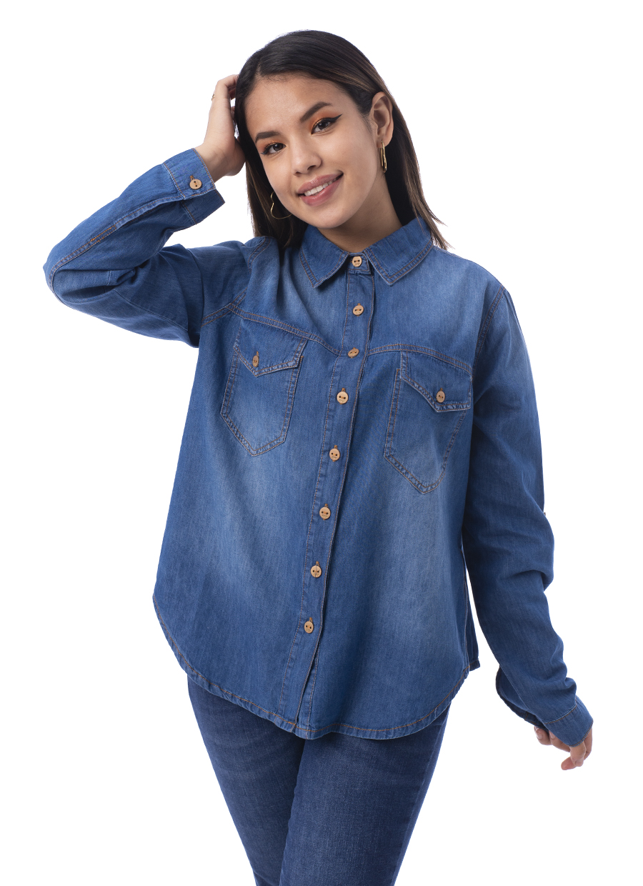 Blusa jean sales