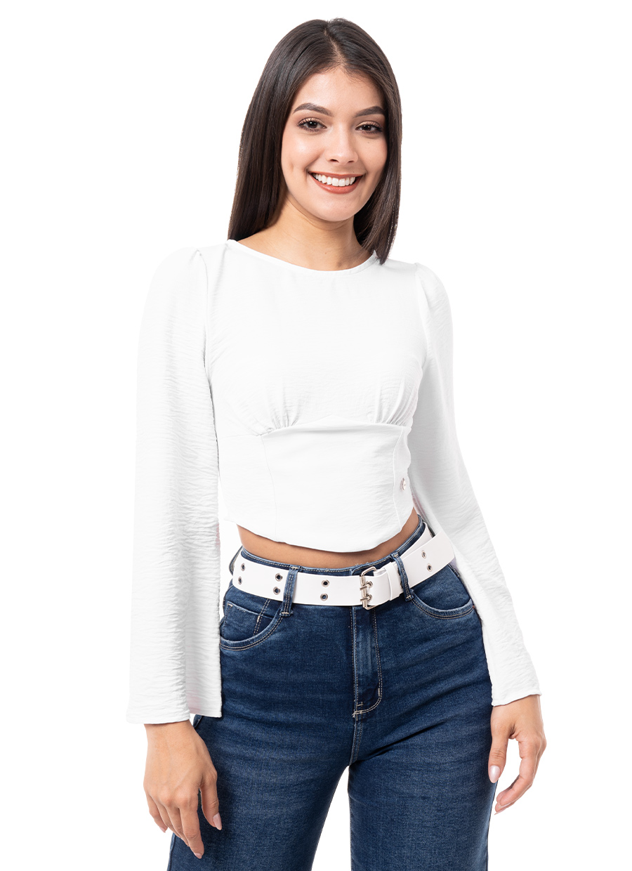 Blusa sales crepe blanca