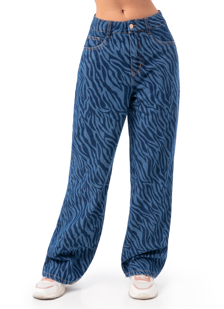 パンツ BODYSONG. FLAT PRESS PRINT PT NAVY Pantalon Denim Láser Print. (Wide Leg) Censy Old Wash | Squeeze