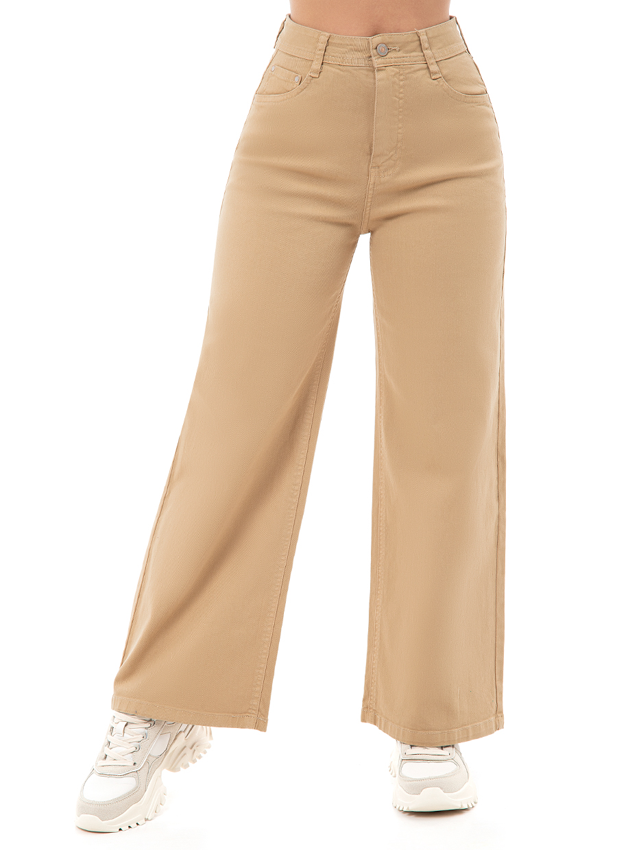 Pantalones de color beige best sale