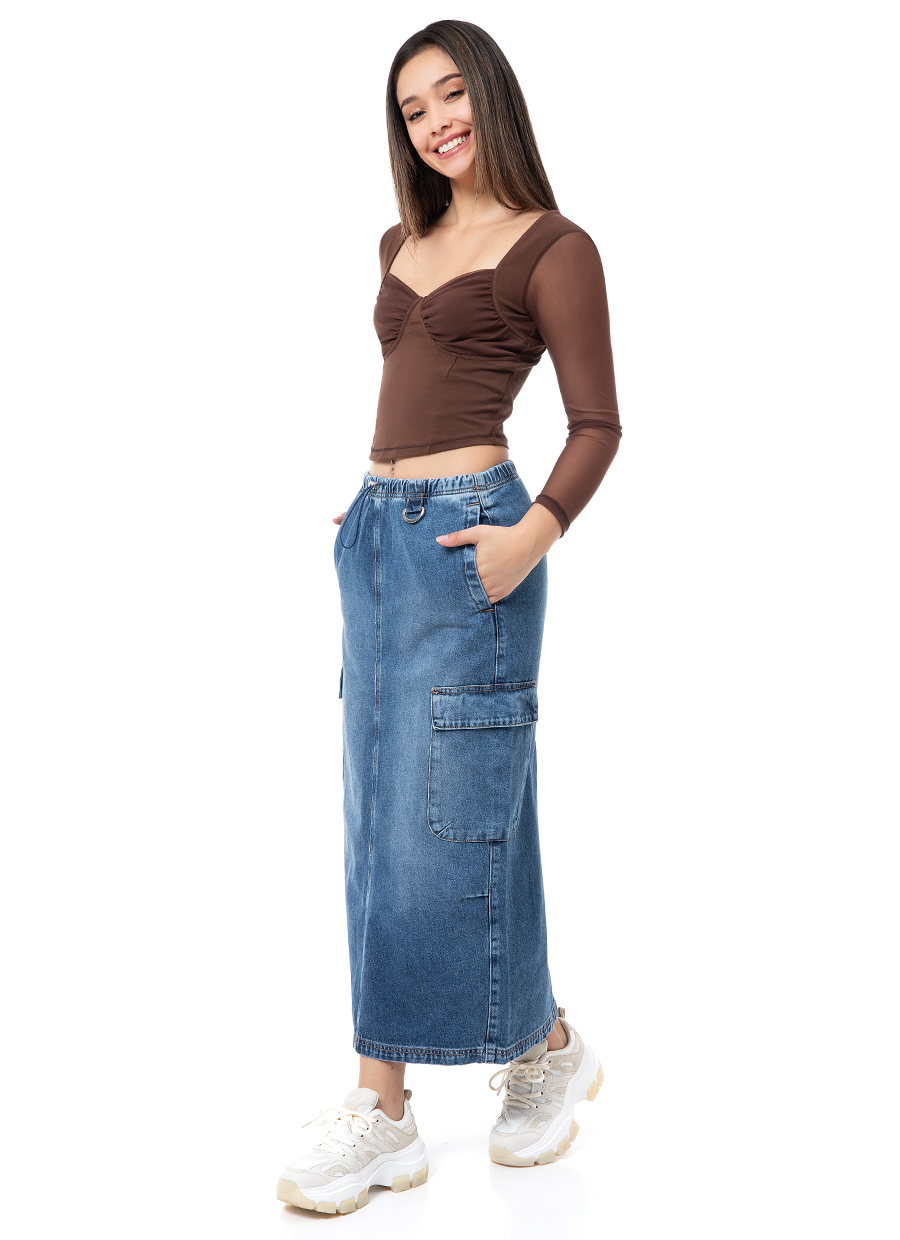 Blusas para faldas largas de jeans clearance