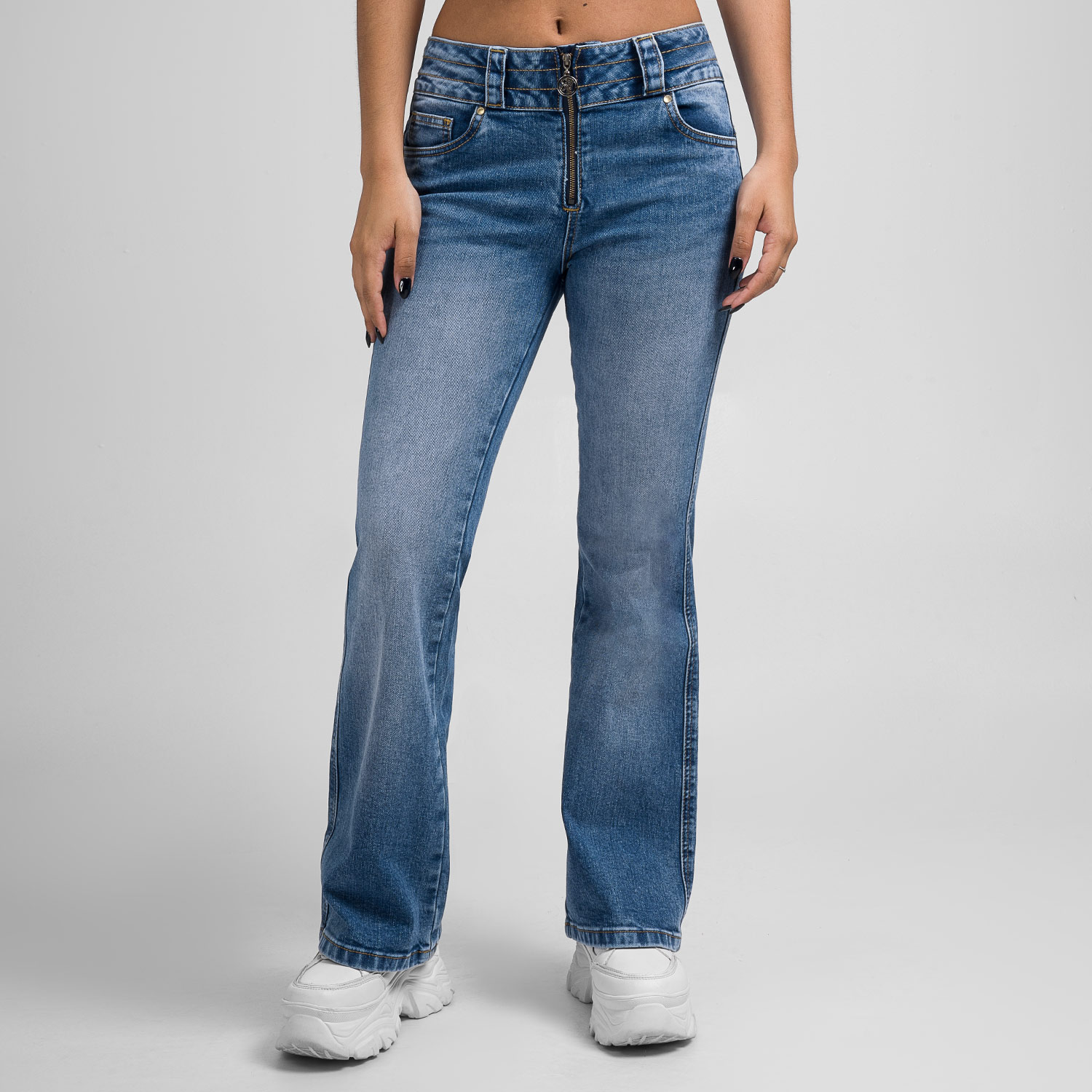 Pantalon Flare Denim Stch. T.Md Zuleni Total Cristal St. | Squeeze