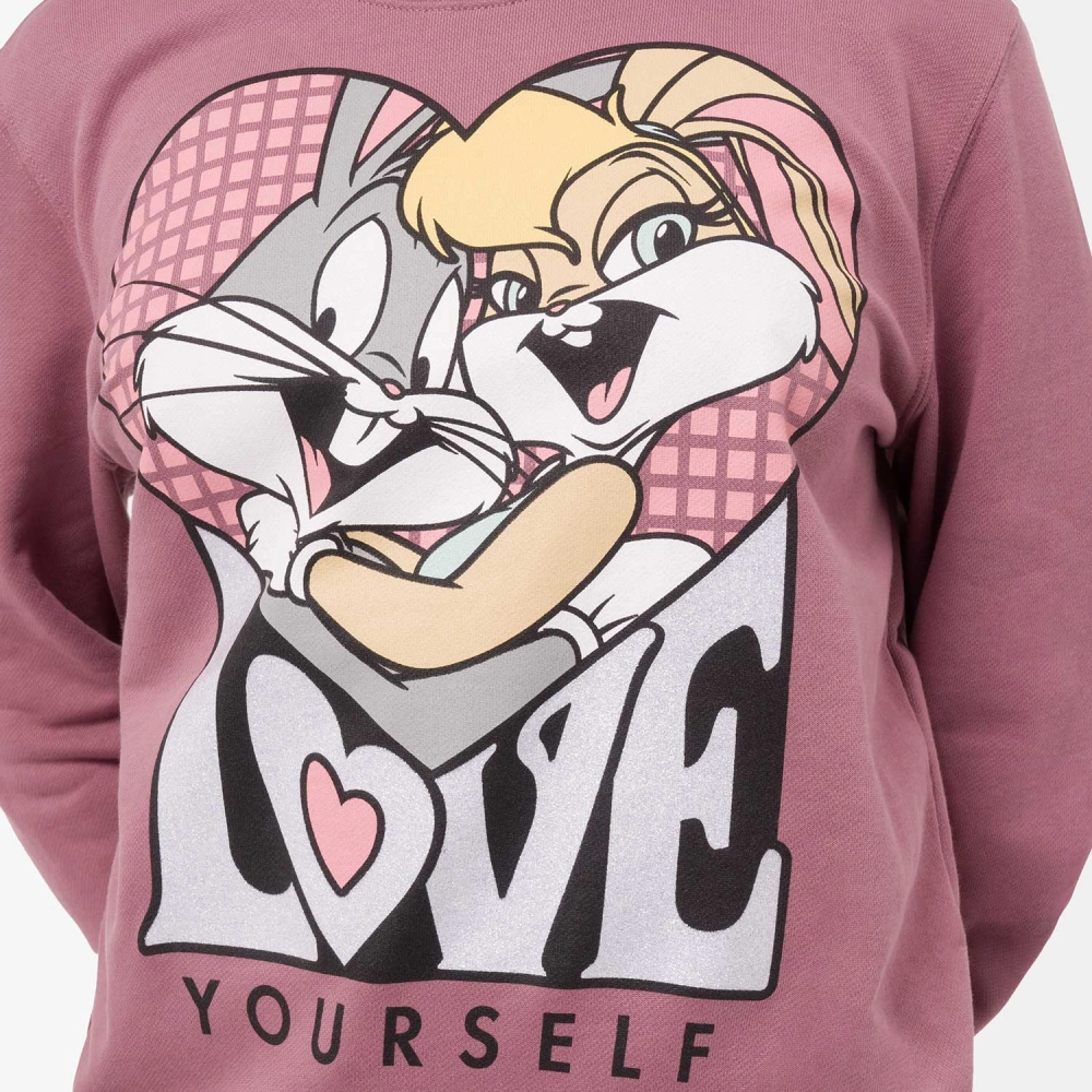 Polera French Terry Bimba-Looney Uva Pastel Squeeze