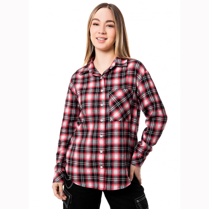 Blusa de cuadros outlet roja con negro